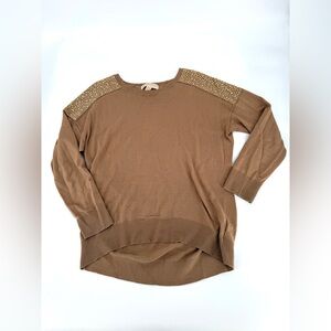 Michael Kors Tan Sweater with Gold Accents